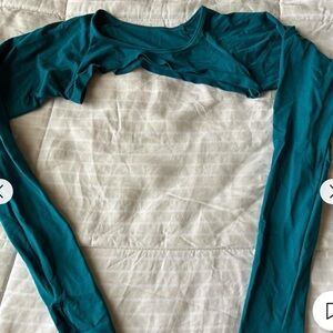Elegant Teal Long Sleeve Women's Top
